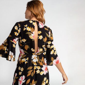 VESTIDO BILLABONG DREAM BIG BLACK FLOWERS