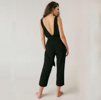 PUKAS MACACÃO CREPE DUNGAREES (Black)
