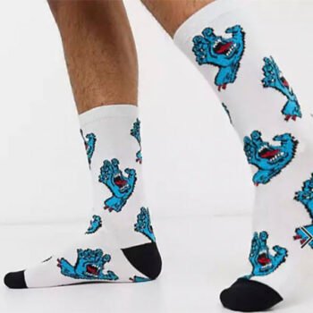 SANTA CRUZ SOCKS MULTI HAND SOCKS – 2 PACK (Black/White)