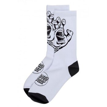 SANTA CRUZ SOCKS SCREAMING HAND (White)