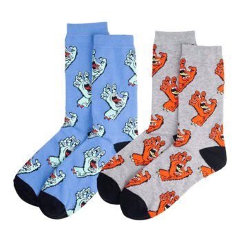 SANTA CRUZ SOCKS MULTI HAND SOCKS – 2 PACK (Washed Navy/Athletic Heather)