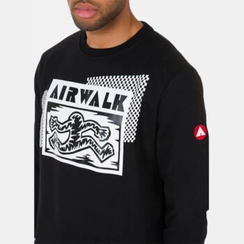 AIRWALK SWEAT CREWNECK LOGO OLLIE VINTAGE (Preta)