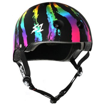 S1 HELMET LIFER (Black Matte Rainbow Swirl)